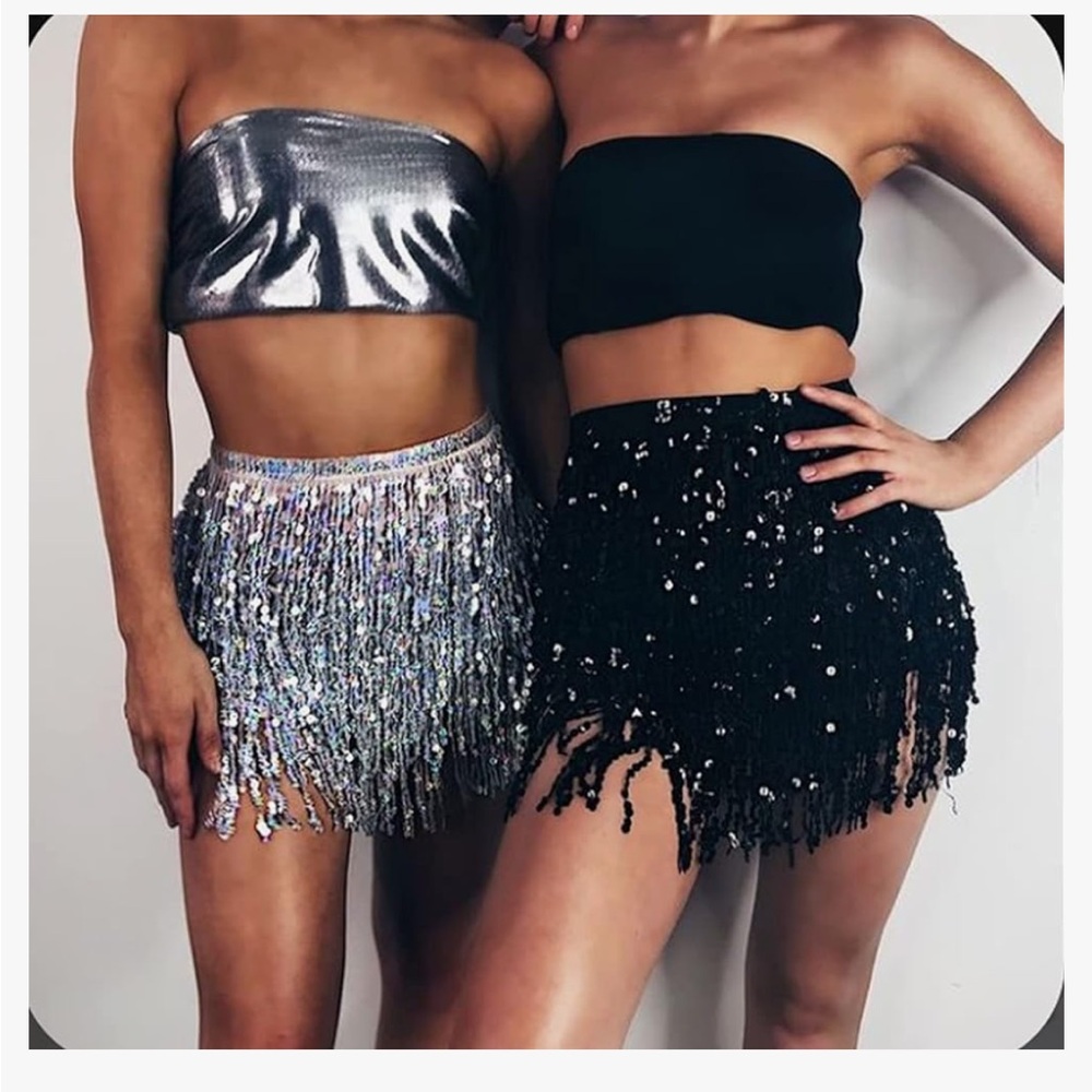 Sequin Wrap Skirt - Picture 2 of 3